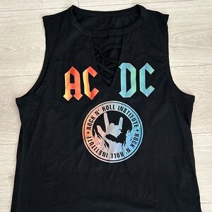 XL Women's AC/DC Rock & Roll Institute Women Black Sleeveless